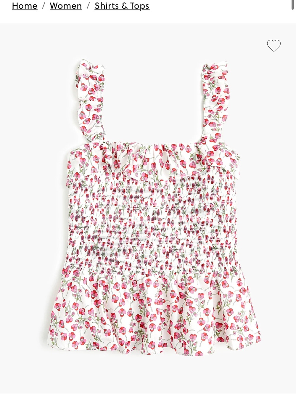 Like New! Smocked Ruffle Top in Liberty Ros Floral size Small - SOLD OUT ONLINE